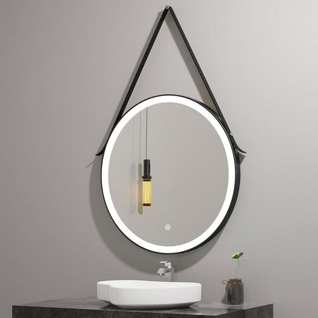 Meomi Lighting 24" Round LED Bathroom Mirror, Wall Mounted Vanity Mirror Light, ETL Listed