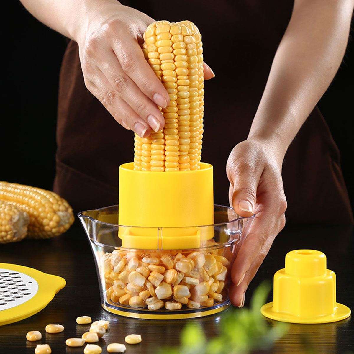Kitchen Tools Corn Peeler,with Ergonomic Handle Corn cob Peeler Stainless Steel Corn thresher core Cutter