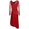 thumbnail image 2 of vastwit Costume de Danse Latine pour Femmes avec Strass Brillant Tango Rumba Cha Cha Robe de Bal Bourgogne TTG, 2 of 7