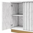 thumbnail image 4 of CosmoLiving by Cosmopolitan Rene Scalloped Accent Cabinet, White Faux Marble and Golden Bronze, 4 of 8