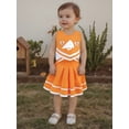 thumbnail image 6 of RUINIXCW Kids Toddler Girl Soccer Cheerleader Cheer Team Uniforms for Girls Practice Tank Top with Pleated Skirt Set Rooter Stage Suit Summer Game Day Cheerleading Costume, 6 of 8