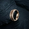 thumbnail image 4 of PAMTIER Unisex 8mm Stainless Steel Creative Cool Beer Bottle Opener Chain Rotatable Fidget Ring Biker Anxiety Band Grooved Edge Rose Gold Size 9, 4 of 6