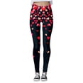 thumbnail image 3 of Gyexs Holiday Leggings for Women Cotton Straight Leg Legging Valentines Graphic Party Wear Yoga Pants High Waist Women's Fashion #02 Black & Size S, 3 of 4