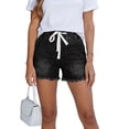 thumbnail image 4 of BUIGTTKLOP Jean Shorts Womens Drawstring Stretchy High Waisted Summer 2026 Casual Loose Elastic Plus Size Pull on Denim Shorts, 4 of 6