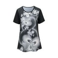 thumbnail image 3 of Pompotops Mode Femmes Col Rond Impression Manches Courtes T-Shirt Chemisier Tops, 3 of 4