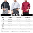 thumbnail image 3 of Naiovety Chef Coat Unisex-Adult manga larga permeabilidad al aire hornear uniforme de cocina fácil de limpiar para otoño e invierno Negro 4XL, 3 of 6