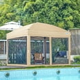 thumbnail image 2 of Quictent 10'x10' Pop up Canopy Tent with Netting, One Person Instant Setup Screen House Room Tent Screened- 4 Magnetic Doors Waterproof (Khaki), 2 of 7