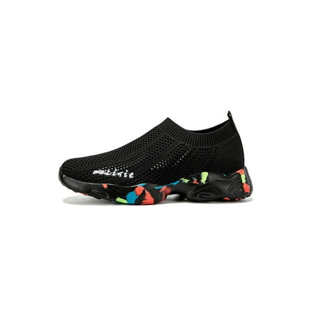 

Daeful Boys Soft Round Toe Casual Sneaker Gym Nonslip Sneakers Girls Jogging Fashion Breathable Slip On Low Top Running Shoe Trainers Walking Shoes