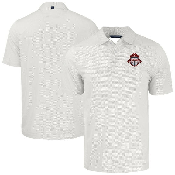 Men's-Cutter & Buck  White Toronto FC Pike Eco Symmetry Print Stretch Recycled Polo