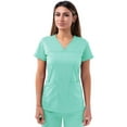 thumbnail image 1 of Adar Pro Sarraus pour Femmes - Haut de Sarrau à Encolure Cœur en V - P4210 - Aqua - TG, 1 of 7