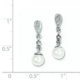thumbnail image 2 of Sterling Silver Rhodium Plated Diamond & Freshwater Cultured Pearl Earrings, 2 of 3