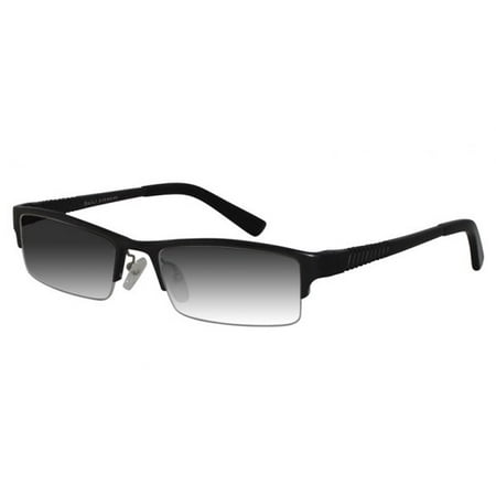 Ebe Sunglasses Reader Cheaters Mens Shield Half Rimmed Black Aluminum Anti Reflective b090-sun