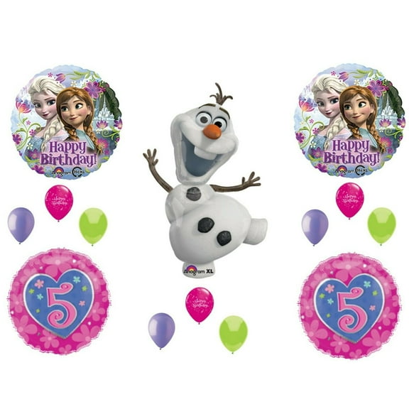 Frozen Olaf 5th Happy Birthday Party Balloons Decoration Supplies Elsa Anna