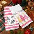 thumbnail image 4 of Pink Christmas Kitchen Towel Xmas Tree Happy Holiday Dish Towel 18 x 26 Inch Seasonal Hand Drying Tea Towel for Winter Cooking Baking Cleaning Wiping, 2 Pack, 4 of 6