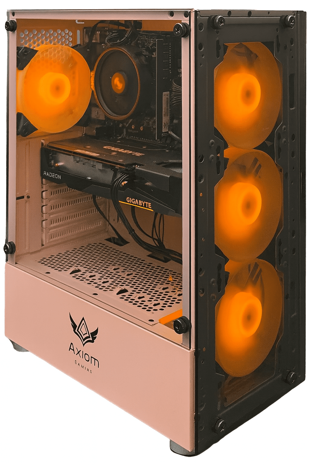 Axiom Gaming® Auralight Gaming PC Desktop – AMD Ryzen 5 5500, 16GB DDR4, 512GB SSD, RX 6600 8GB, WiFi, Windows 11 Home