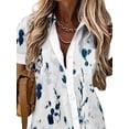 thumbnail image 5 of Gvmfive Women Casual Short Sleeve Button Down Shirts Loose Printed Blouse Tops, 5 of 6