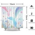 thumbnail image 3 of Mermaid Shower Curtains for Bathroom Mermaid Tail Scales Shower Curtain Pink Blue Purple Ocean Theme Girls Kids Bathroom Decor Fabric Bath Curtain with 12 Plastic Hooks,72''''W x 72''''H, 3 of 6