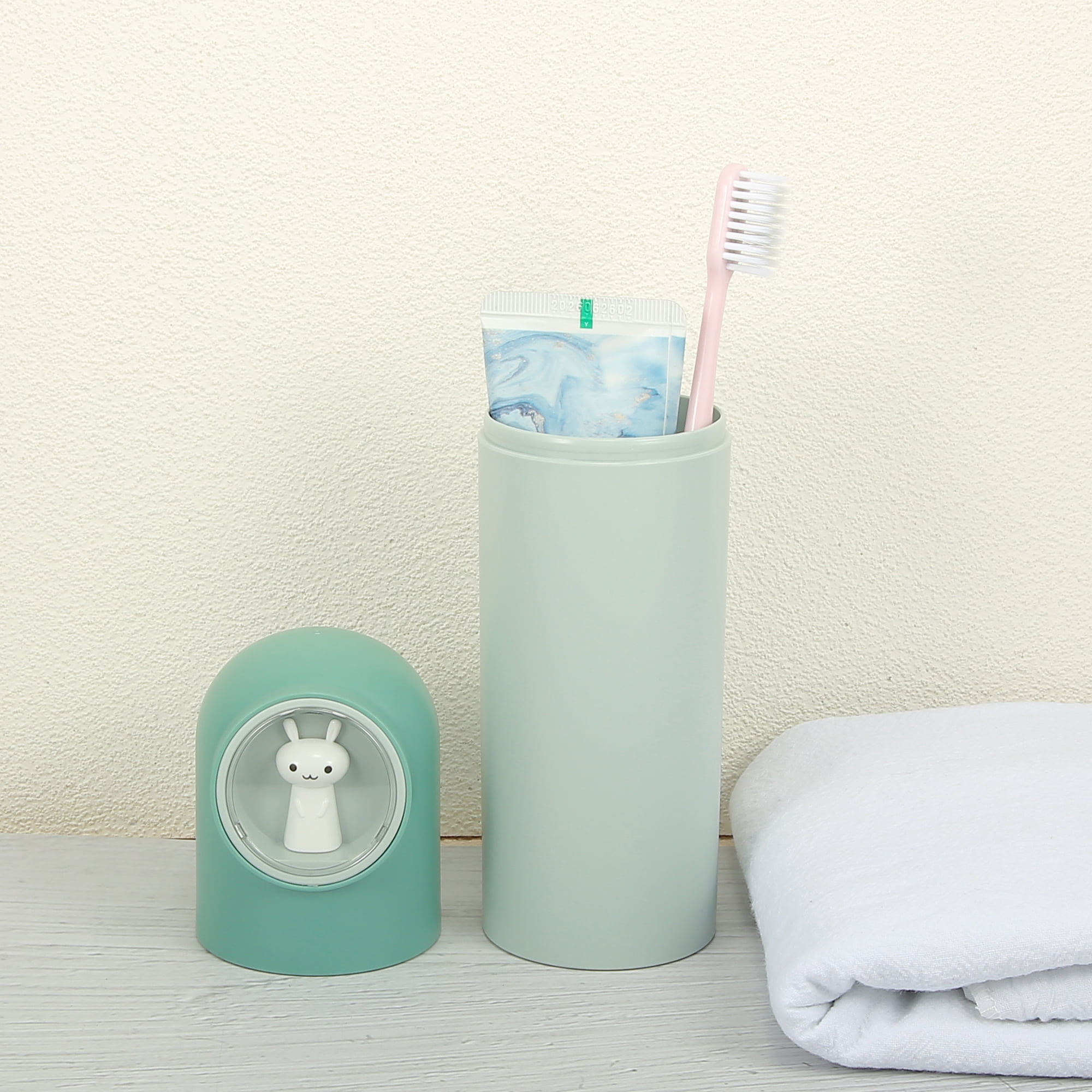 Unique Bargains Lightweight Plastic Toothbrush Travel Case for Business and Travel Green