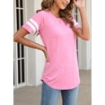 thumbnail image 5 of SAYFUT Womens T Shirts Short Sleeve Tunic Tops Summer Casual Loose Tunics Top Crewneck Color Block Casual Tee Shirts Blouses, 5 of 6