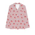 thumbnail image 4 of Guluxicc Two Piece Sets for Women Long Sleeve Button Down Graphic Tops and Wide Leg Pants Pullover Pajamas Loungewear Pjs Set Outfits, Multicolor, S, 4 of 5