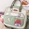 thumbnail image 3 of Mochila de hombro Kawaii Mochila de estudiante japonés Bolso bandolera (Verde), 3 of 9