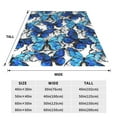 thumbnail image 3 of Bixox Fleece Blanket Blue and White Butterflies Pattern Super Soft Double-Sided Microfiber Flannel Blanket for Sofa, Bed, Couch,Suitable for All Seasons -, 3 of 5