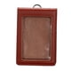thumbnail image 1 of Funda para tarjetas con porta credencial, suave, reutilizable, con ventana transparente, tipo vertical Rojo marrón, 1 of 9