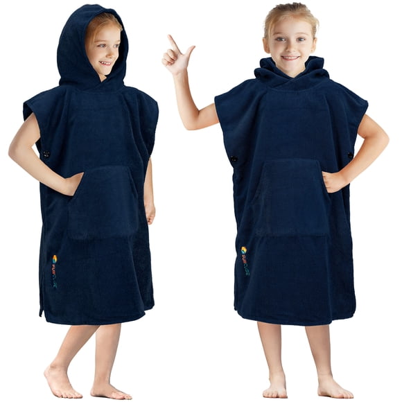 Poncho de Surf, Bata Cambiadora y Toalla de Playa para Niños Sun Cube Navy