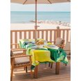 thumbnail image 2 of Outdoor Tablecloth with Umbrella Hole for Patio/Picnic/Party/Camping, Summer Lemon Waterproof Table Cloth Rectangle Table Cover Washable, Botanical Fruit Leaves Yellow Green Striped (54"x 80"), 2 of 9