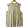 thumbnail image 3 of Bcfgryg Summer Thin Men's Vest Cotton Linen Vest V Neck Large Size Linen Jacket Tang Suit Men's Work Vest, 3 of 5