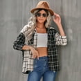 thumbnail image 7 of Womens Flannel Plaid Shirts Oversized Button Down Shirts Blouse Tops, 7 of 7