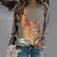 thumbnail image 2 of Moda mujer primavera Animal impreso manga larga cuello redondo Casual Tee Tops blusa Pompotops FGAJ661, 2 of 5