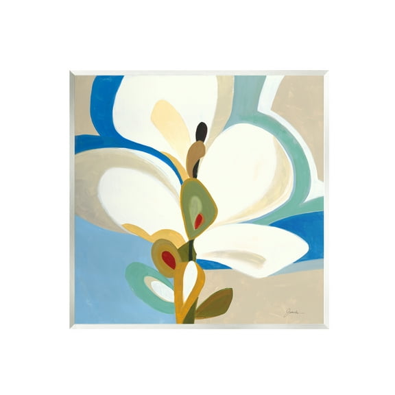 Stupell Industries White & Blue Orchid Abstract Painting Unframed Art Print Wall Art, 12 x 12