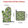 thumbnail image 2 of Daiia Lemons on Striped Pattern Oven Mitts and Pot Holders 4 pcs Set,High Heat Resistant 500 Degree Extra Thicken Long Kitchen Cotton Oven Glove, 2 of 6