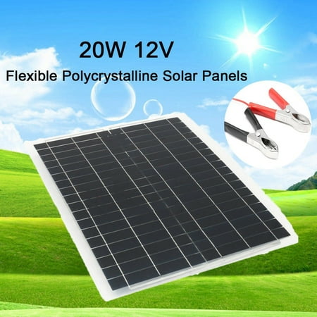 20W 12V Solar Panel Flexible Polycrystalline Waterproof Solar Panel Off Grid For RV Boat Home 4m