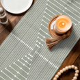 thumbnail image 7 of Sage Green Striped Table Runner Linen Burlap Table Runner 72 Inches Long Farmhouse Stripes Geometric Abstract Dresser Scarves for Kitchen Island Coffee Dining Room Party Wedding Holiday Decor 16"x72", 7 of 7