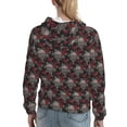 thumbnail image 7 of Lsque Skull and Red Roses Pattern Casual Women's Hoodie,Hooded Sweatshirt with Kangaroo Pocket,Pullover Hoodie with Eye-catching Drawstrings-Medium, 7 of 7