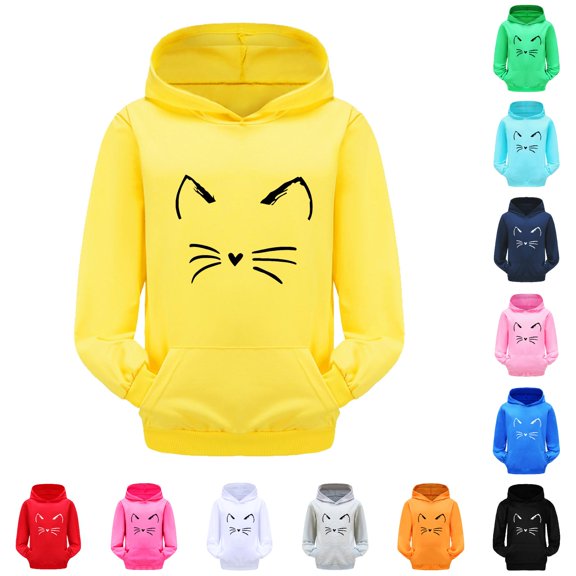 Zylarhe Kids Sweatshirts Girls Casual Crewneck Sweatshirts Long Sleeve Cute Pullover Oversized Lightweight Tops with Soft Comfortable Feel Yellow 9-10 Years