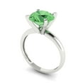 thumbnail image 2 of 2.5 ct Round Cut Simulated Green Diamond Solitaire Engagement Ring for Women in 18K White Gold, 2 of 5
