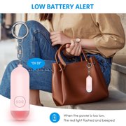Personal Alarm for Women, 130dB Loud Safety Alarm with LED Flashlight Rechargeable Safety Alarm Keychain for Women, Kids, Students, Girls, Elderly, Pink