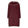 thumbnail image 4 of Women's Hoodies & Sweatshirts Casual Autumn and Winter Long Sweatshirt Jacket with Zipper Full Sleeve Hooded Design, 4 of 4