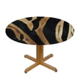 thumbnail image 3 of WYYP Zebra Print Furry Round Tablecloth 100% Polyester Waterproof Resistant Fabric White, 3 of 8