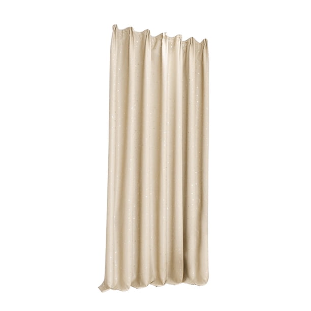 GOOHOCHY Cortina opaca con estampado de estrellas de 100 x 135 cm para oscurecer la habitación, ideal para sala de estar y dormitorio (beige)