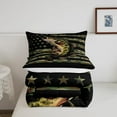thumbnail image 4 of Bass Fish Camouflage King Size Comforter Set Farmhouse Fishing Bedding Set Adults Teens Retro Green Camo Comforter Luxury Bass Fish Pattern Quilt Set Room Decor, 4 of 6