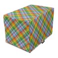 thumbnail image 1 of Plaid Dog Crate Cover, Colorful Summery Classical British Fashion Motifs Abstract Geometric Illustration, Easy to Use Pet Kennel Cover for Medium Large Dogs, 35" x 23" x 27", Multicolor, by Ambesonne, 1 of 6