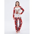 thumbnail image 4 of Votuleazi Christmas Pajamas for Family Cute Deer Print Long Sleeve Raglan Tops + Trousers Set Winter Sleepwear, 4 of 7