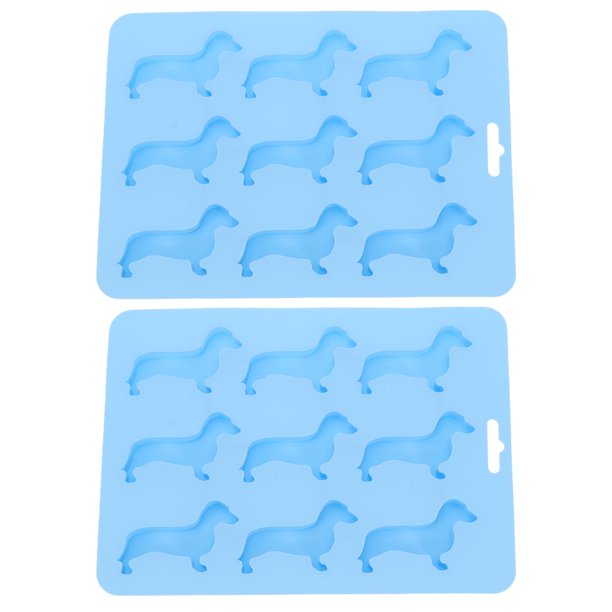 2 cubitos de hielo de silicona con forma de perro, moldes de silicona para hacer cubitos de hielo, moldes de chocolate y dulces.