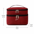 thumbnail image 4 of Double Layer Travel Makeup Bag, Oxford Fabric Cosmetic Organizer with Handle, Portable Large Capacity Toiletry Bag for Women, 4 of 5