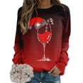 thumbnail image 2 of Gibobby Sudadera Navidad mujer Sudadera de Navidad para mujer, divertido árbol de Navidad, camión, gráfico, cuello redondo, casual, ajuste holgado(Rojo,M), 2 of 5