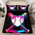 thumbnail image 2 of Castle Fairy Sport Baseball Full Size Sheets for Children Teens,Love Heart Bed Sheets, 2 of 7